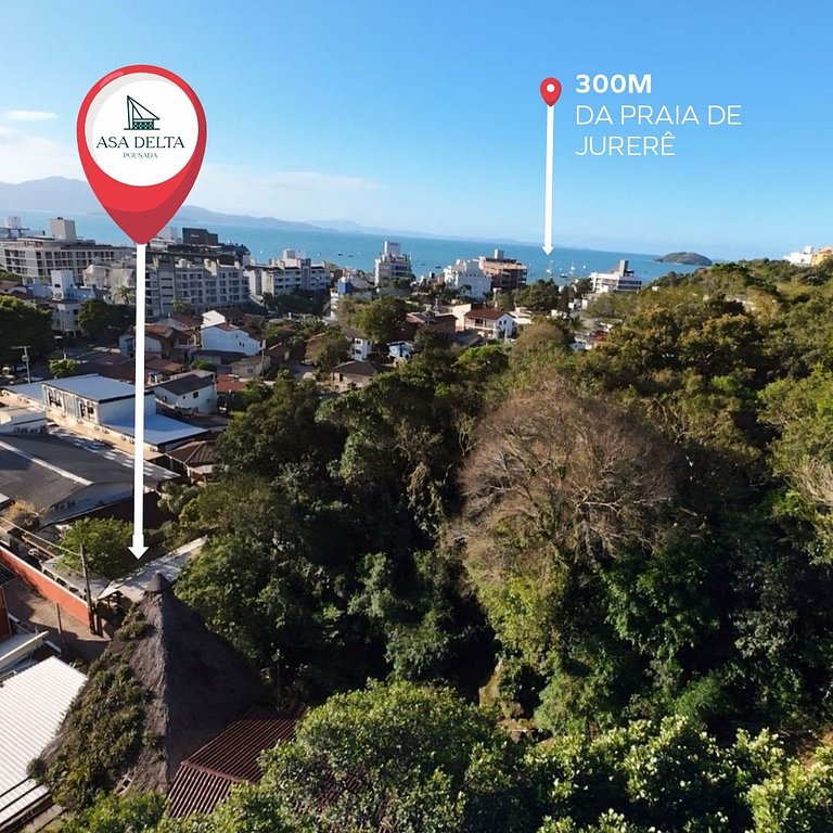 300mts da Praia de Jurerê - Pousada Asa Delta S02